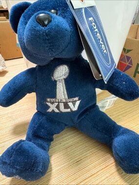 NFL Navy Plush Bear with Embroidered Shield and XLV Chest